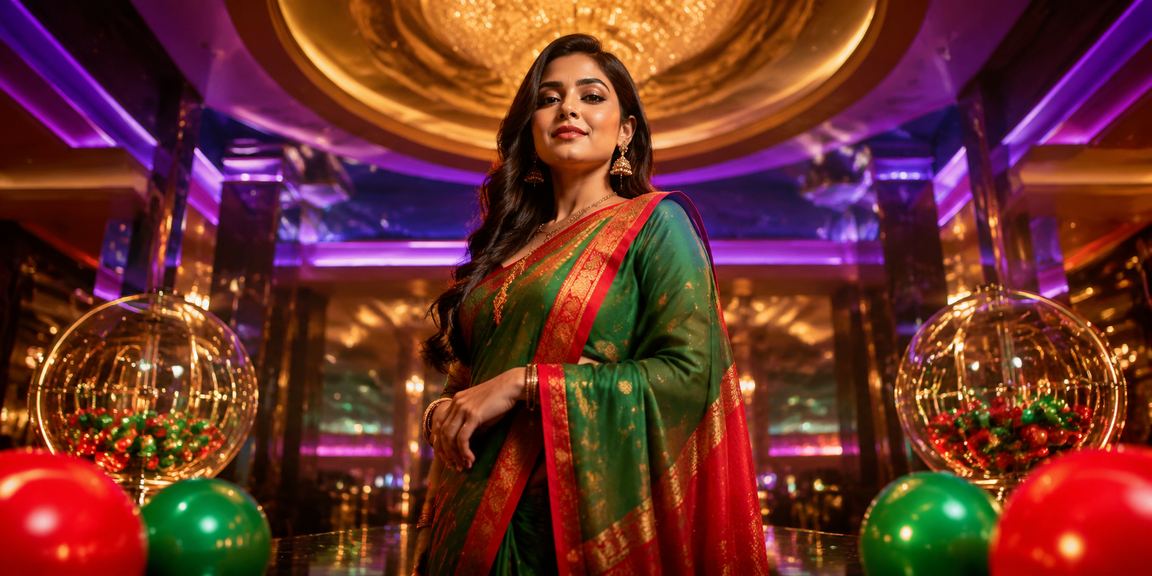 ময়মনসিংহে লাল-সবুজ পোশাকে একজন ব্যবহারকারী মোবাইল গেমিং প্ল্যাটফর্মে লটারি খেলছেন